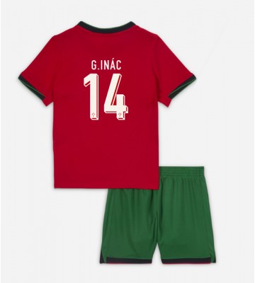 Portugal Goncalo Inacio #14 Primera Equipación Niños Eurocopa 2024 Manga Corta (+ Pantalones cortos)